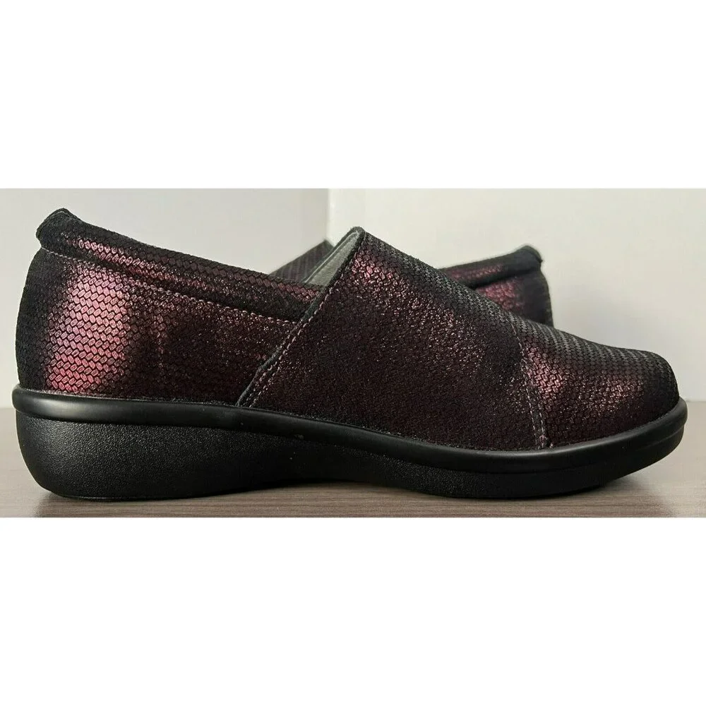 Alegria Lauryn Shoes Women's Size 38 W Wide Comfort‎ Burgundy Metallic LAU-302W